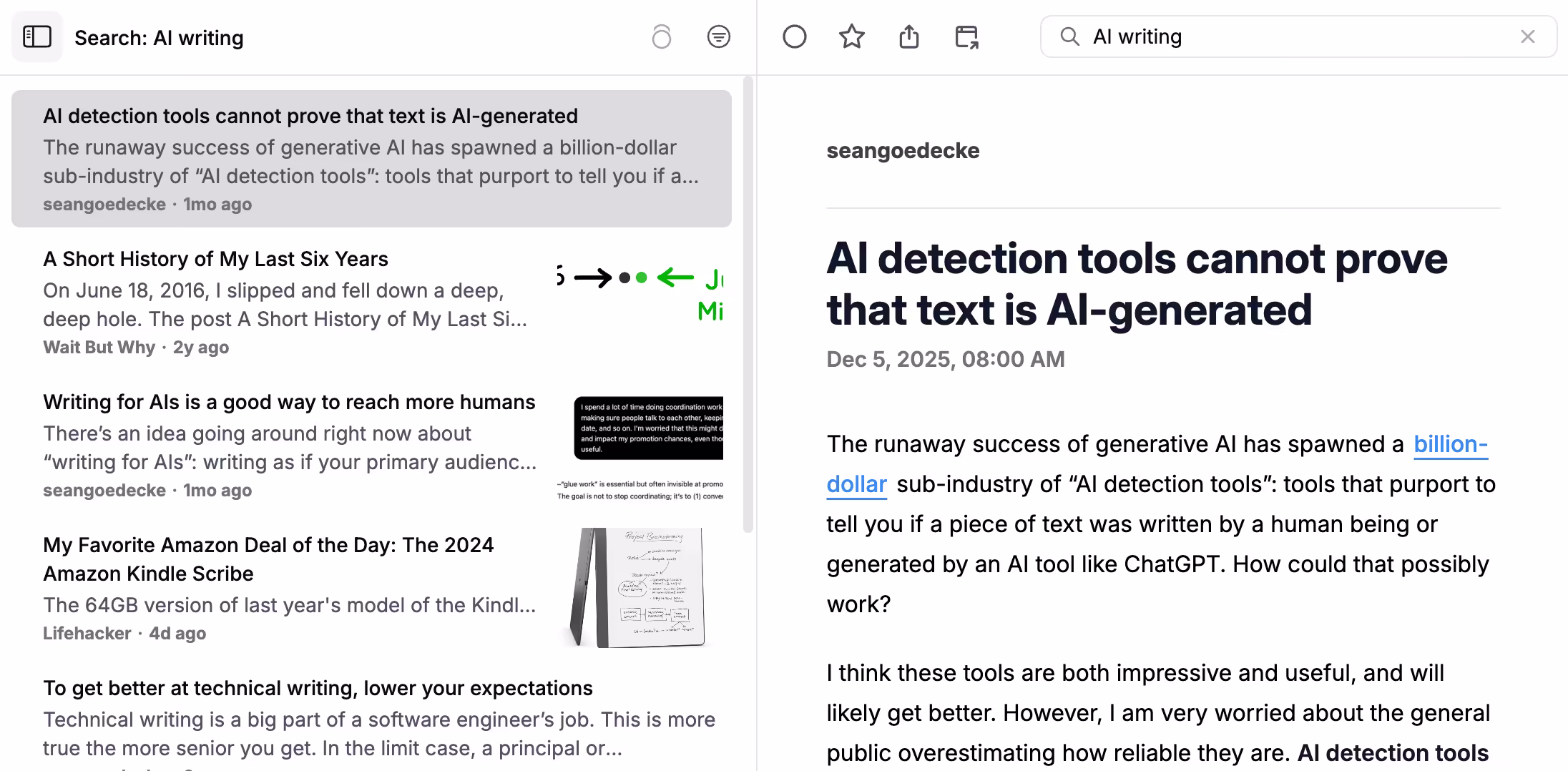 Advanced search with filters and boolean operators
