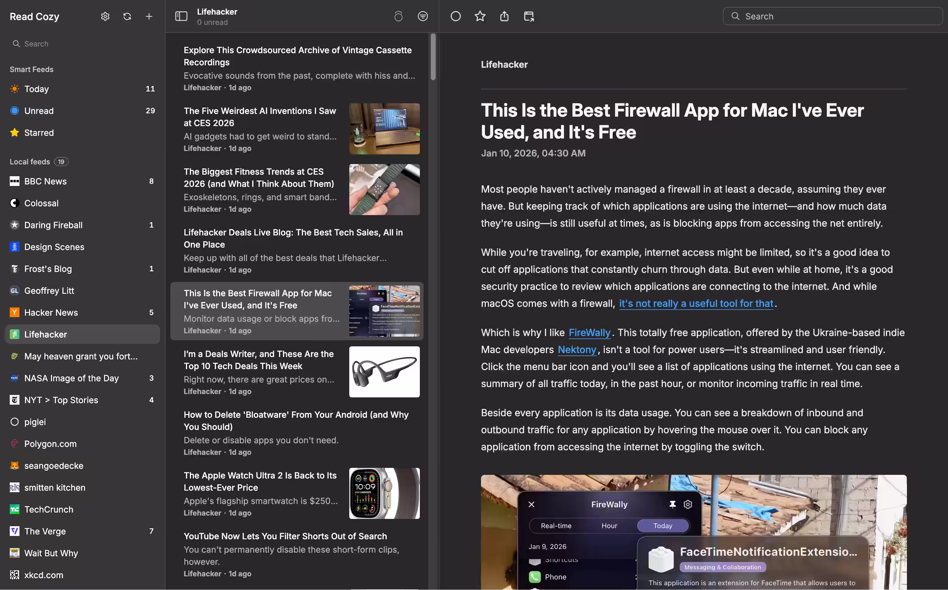 Light and dark themes for comfortable reading